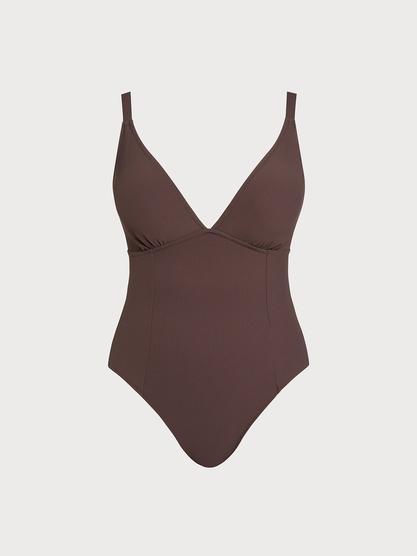Coffee X-Cross Plus Size One-Piece Swimsuit