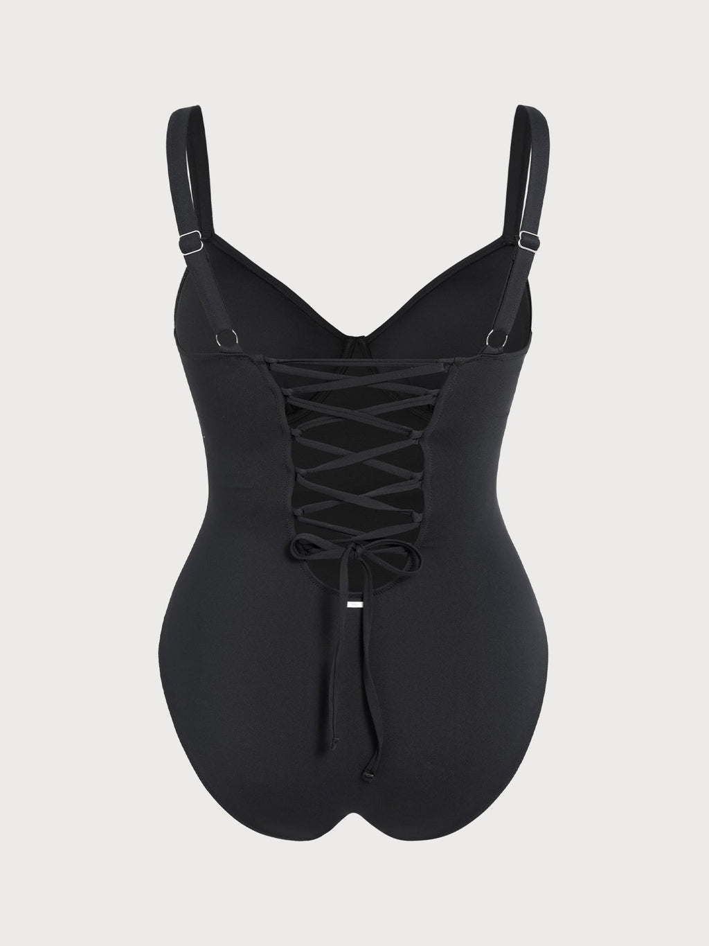 Black Ruched Tummy Control Plus Size One Piece Swimsuit
