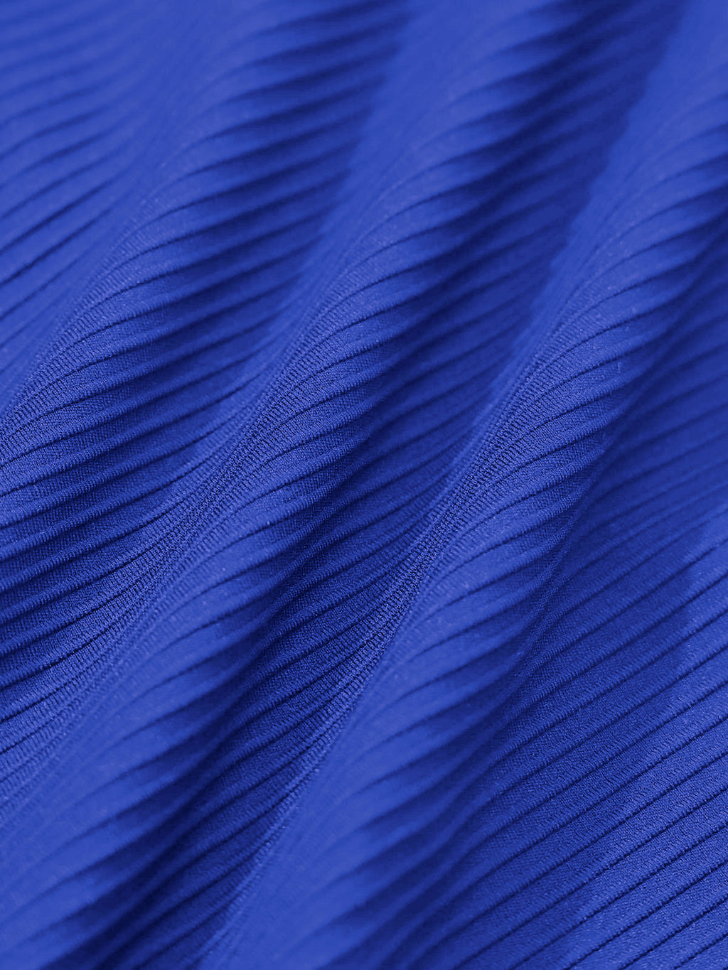 Blue Ribbed Twist Knot One-Piece Swimsuit