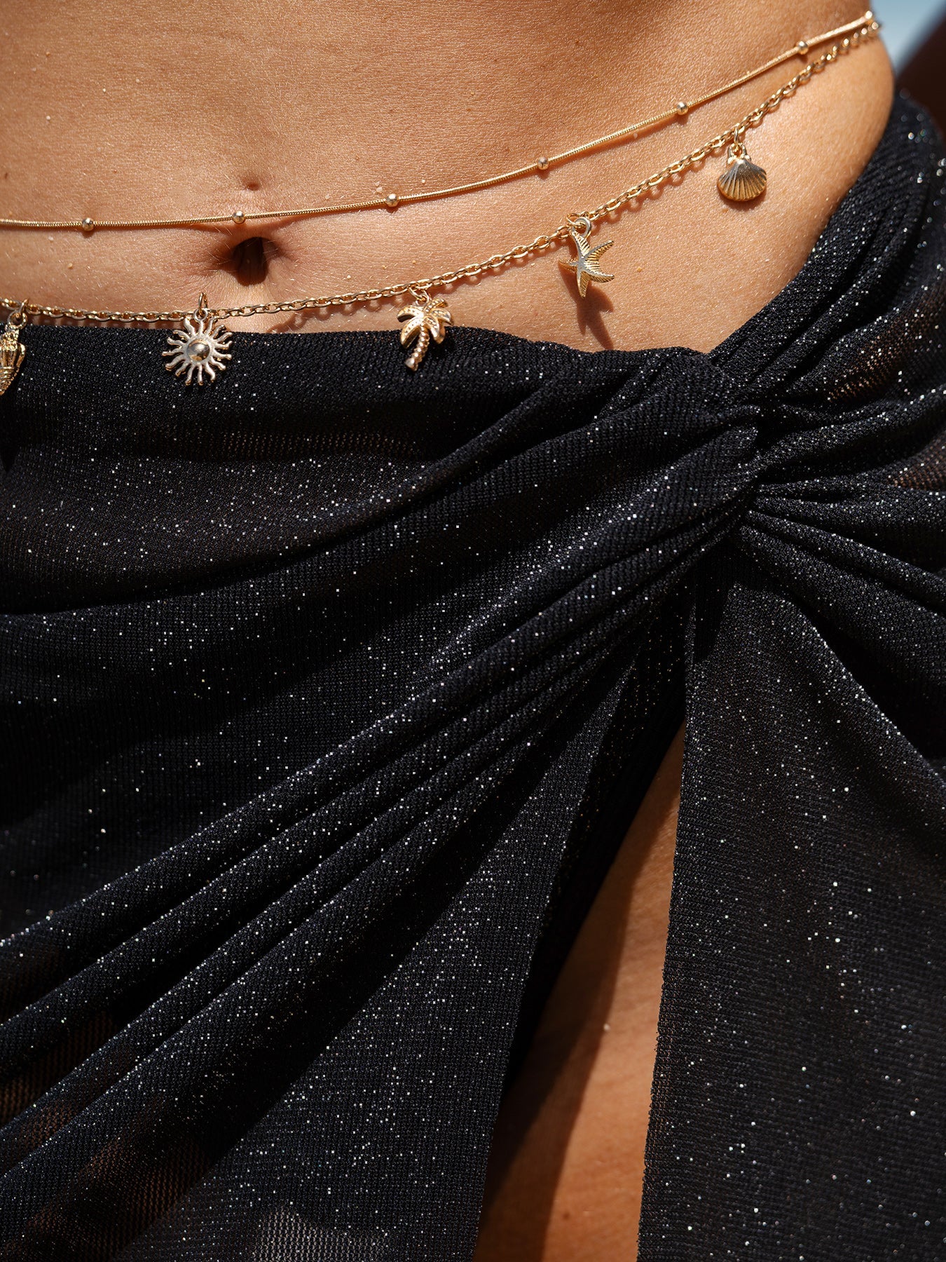 Black Shimmer Cover Up Skirt