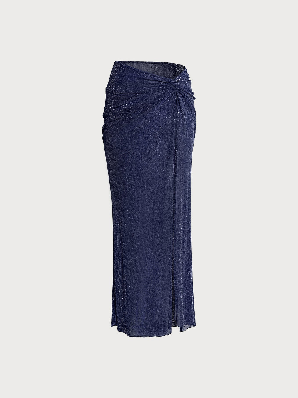 Blue Lurex Wrap Plus Size Cover-Up