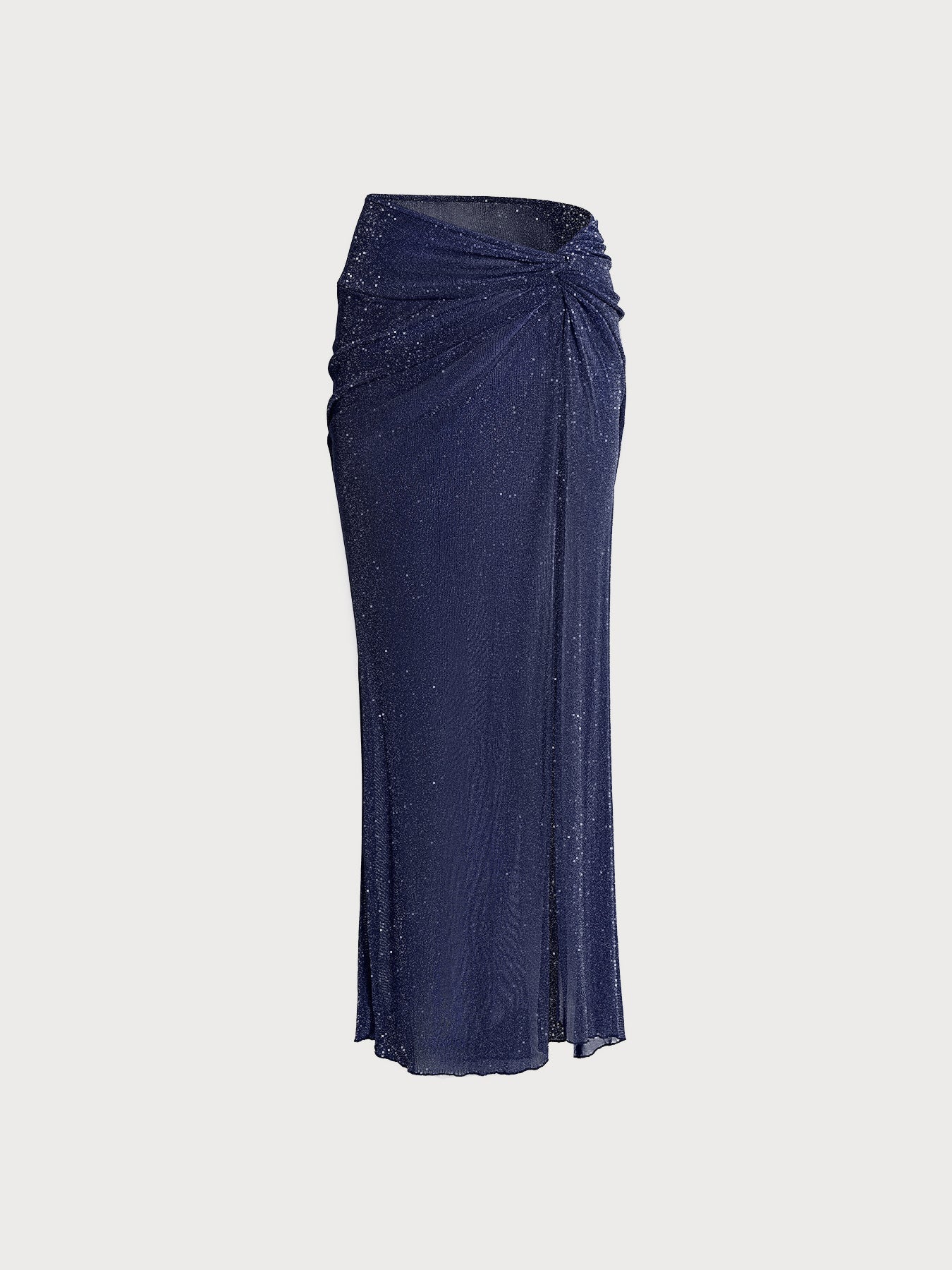 Blue Lurex Wrap Plus Size Cover-Up
