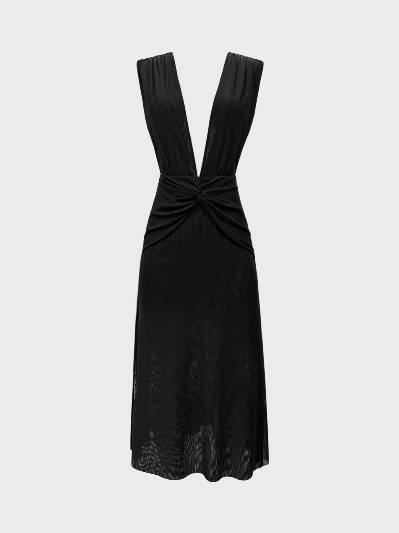 Black V Neck Beach Dress