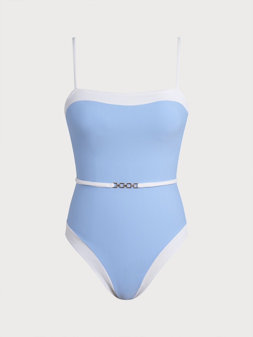 Blue Contrast Gleam One-Piece Swimsuit