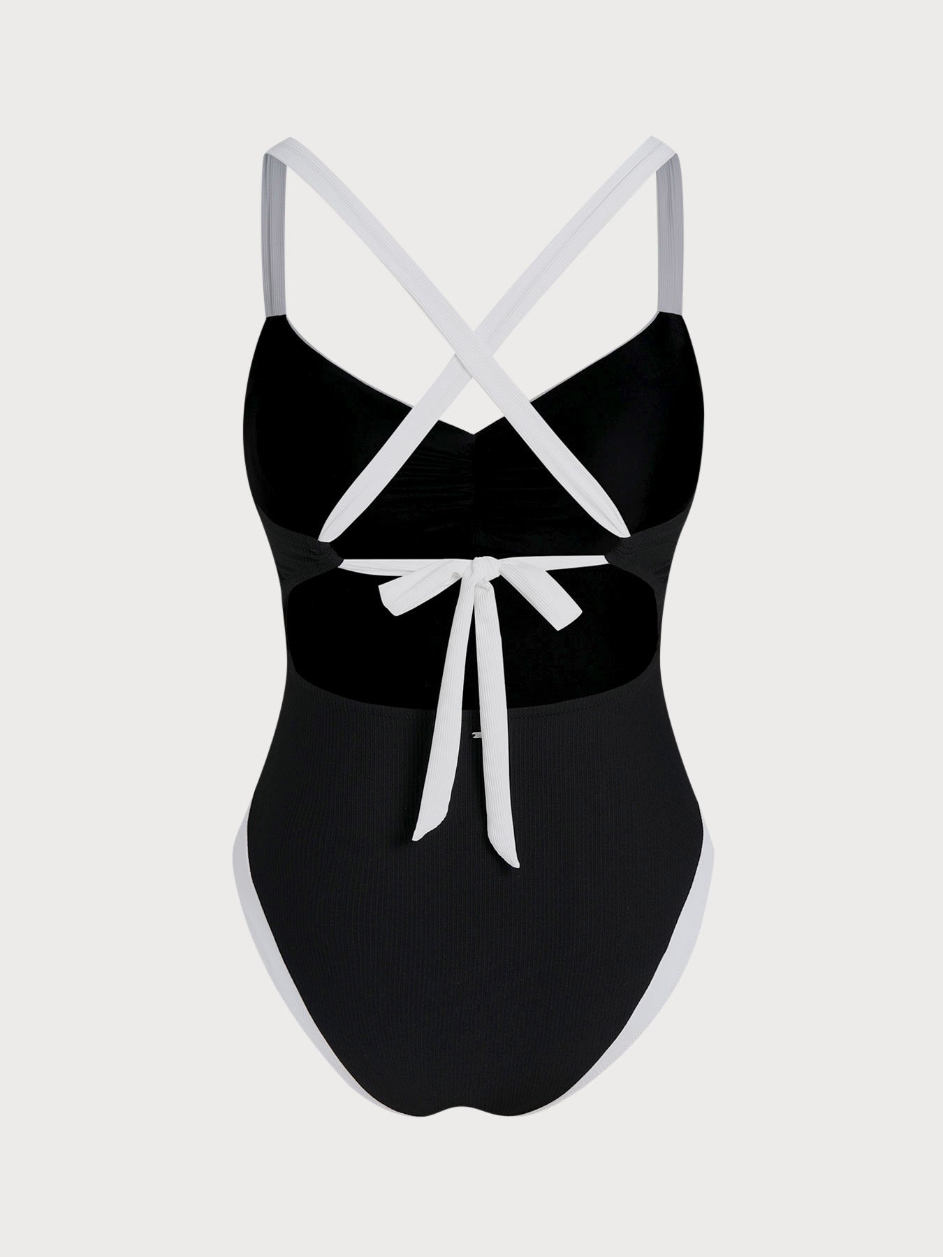 Black Contrast Plus Size One-Piece Swimsuit