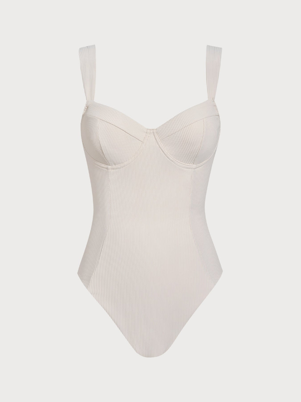Off White Cross Back Tummy Control One-Piece Swimsuit