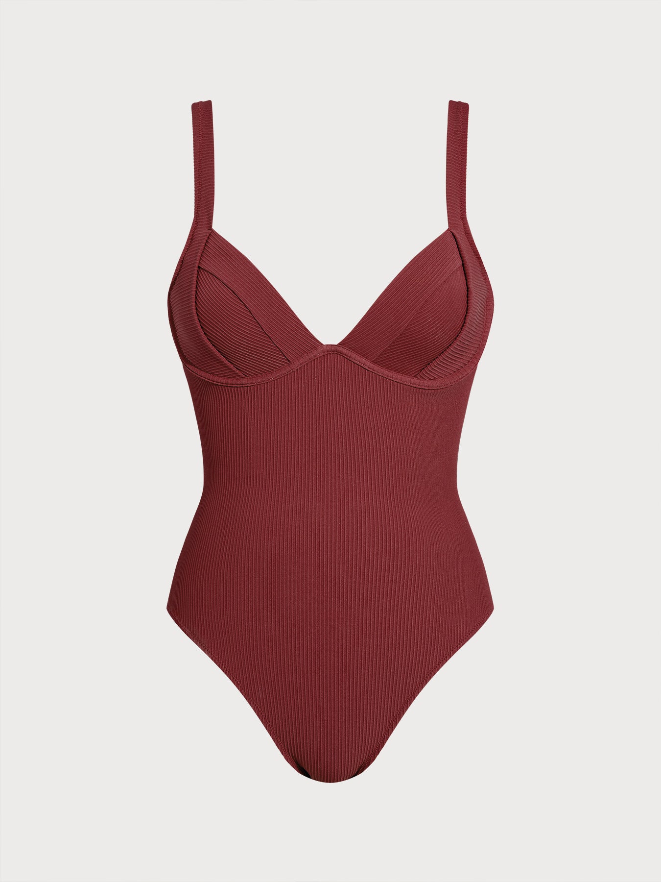 Wine Red Cross Back One Piece Swimwear