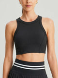 Black Round Neck Tank Top - Light Support