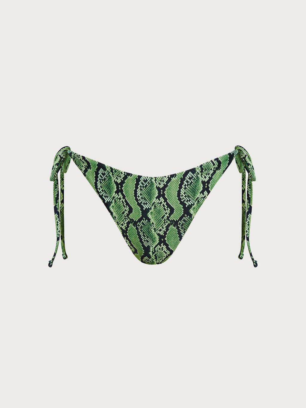Green Snake Print Reversible Tie Bikini Bottom
