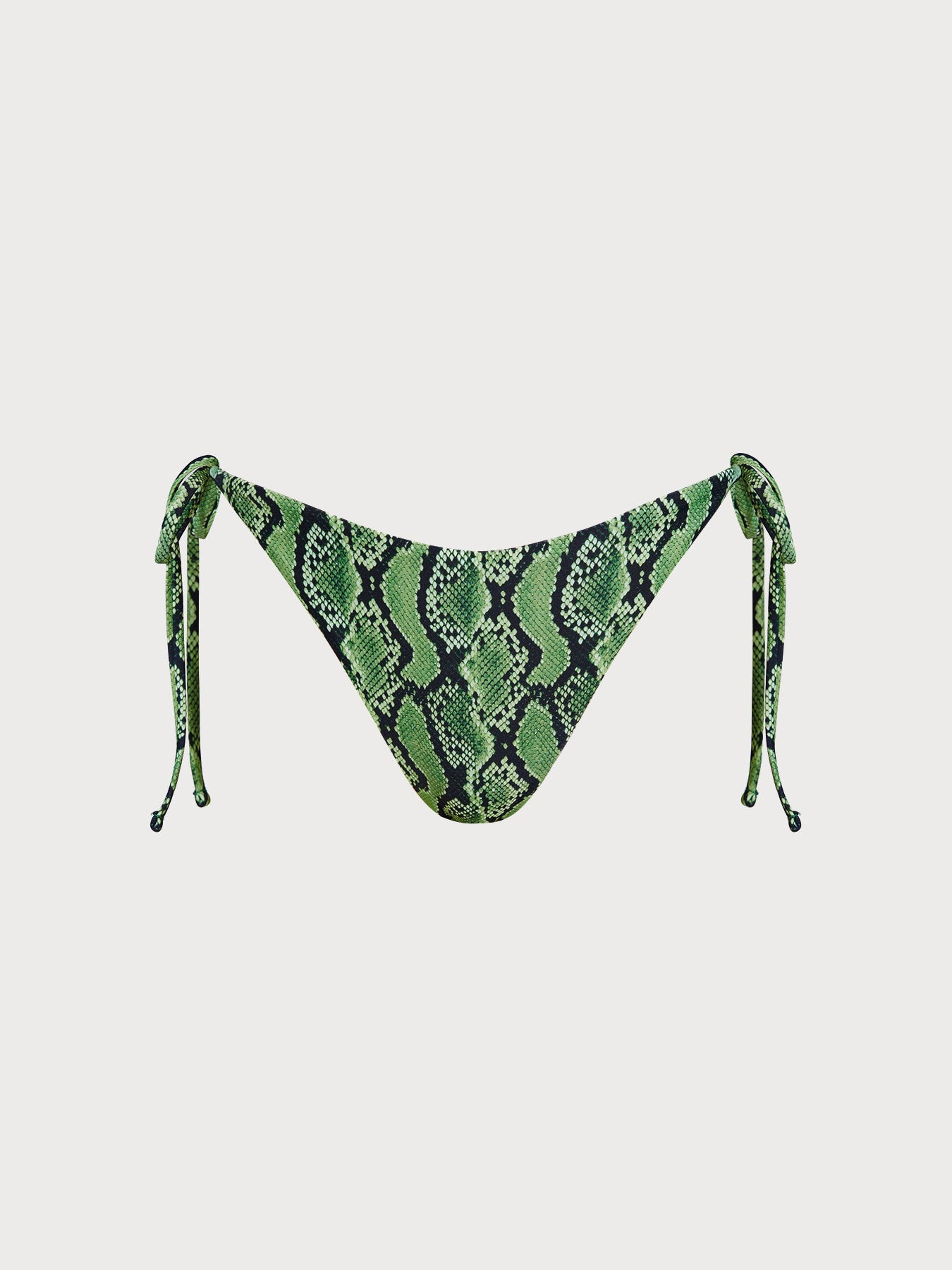 Green Snake Print Reversible Tie Bikini Bottom