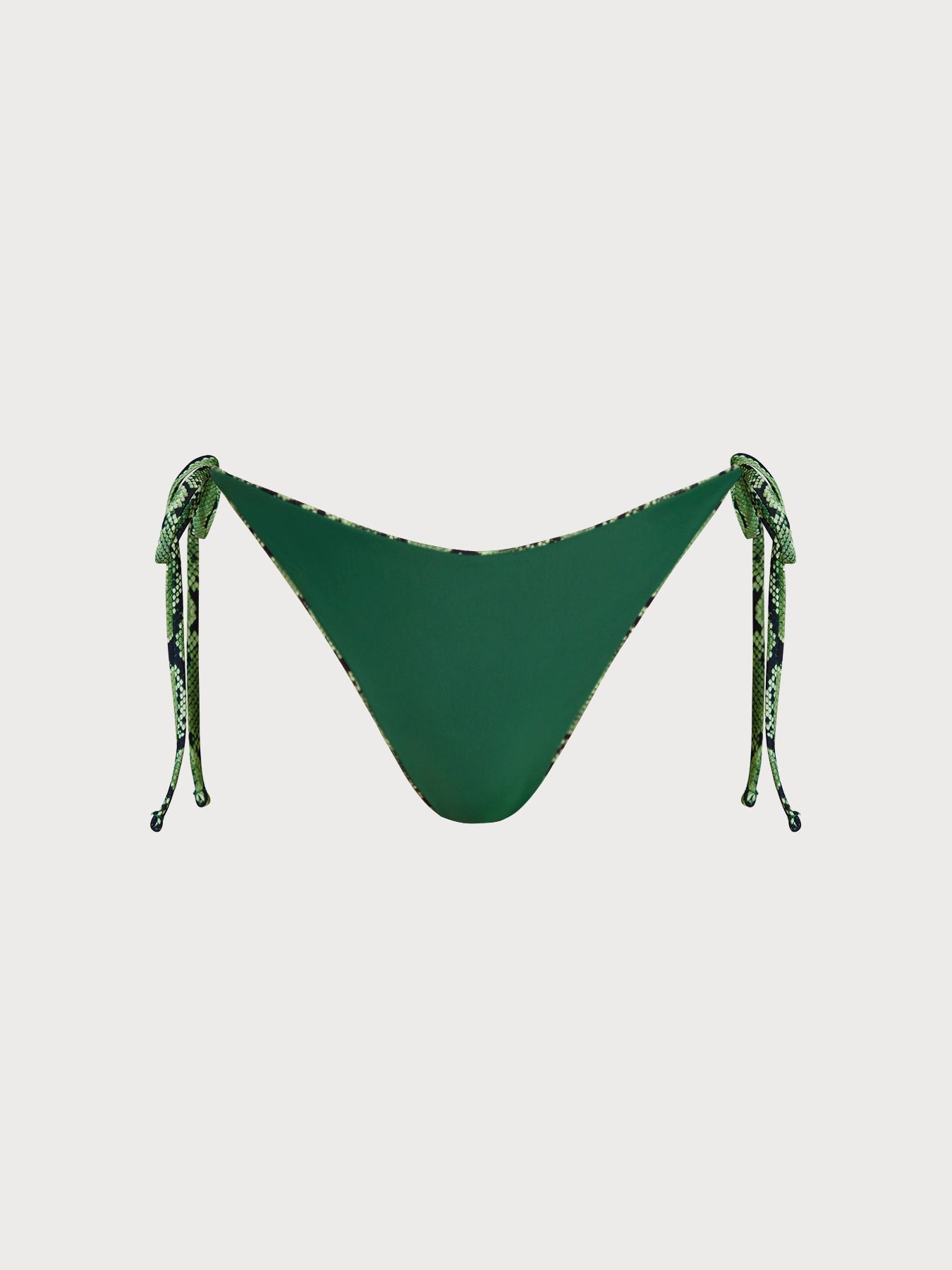 Green Snake Print Reversible Tie Bikini Bottom