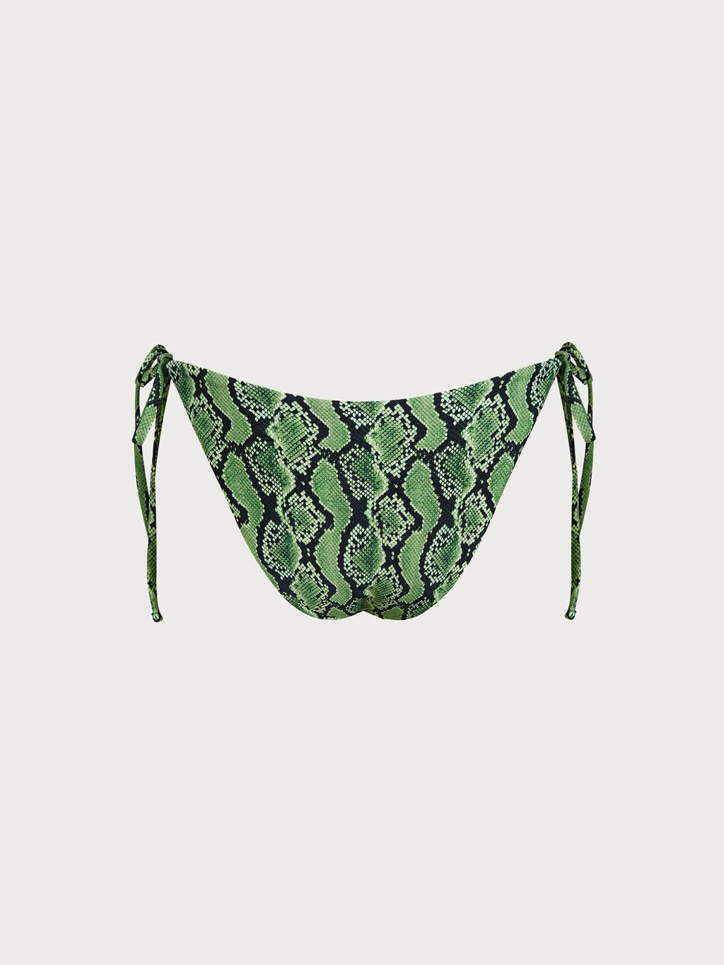 Green Snake Print Reversible Tie Bikini Bottom