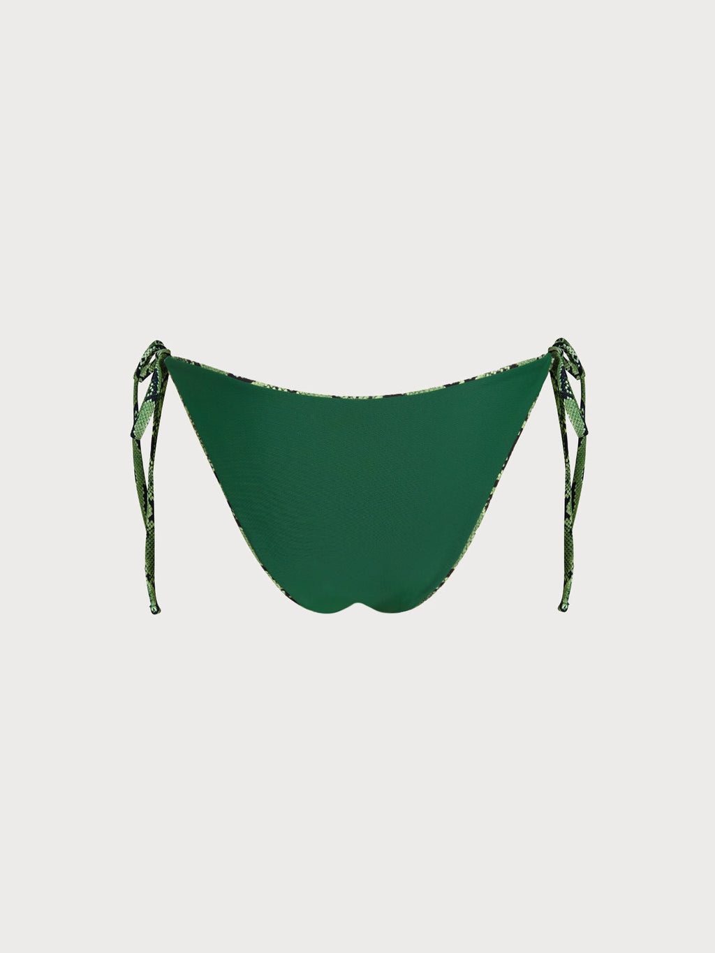 Green Snake Print Reversible Tie Bikini Bottom