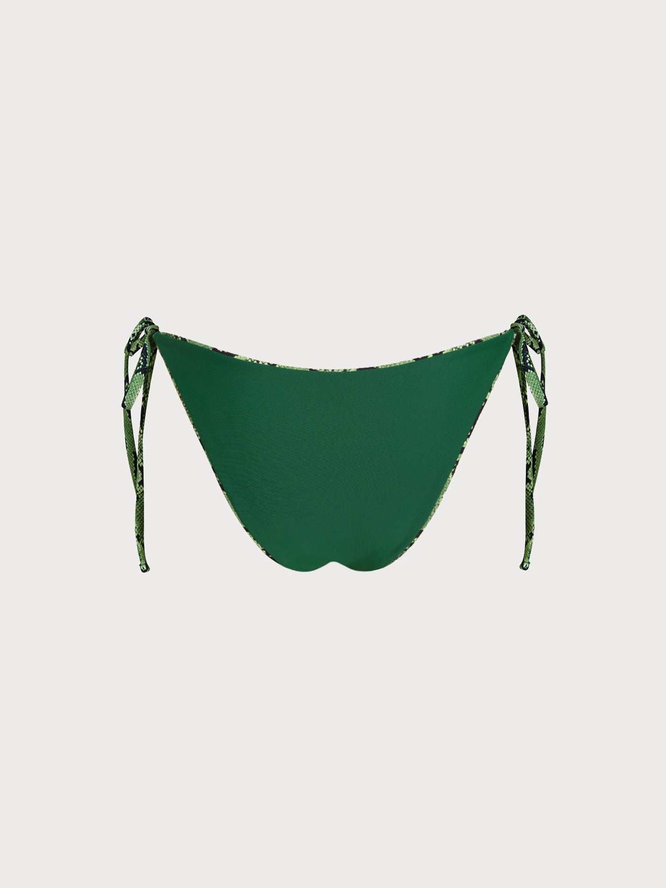 Green Snake Print Reversible Tie Bikini Bottom