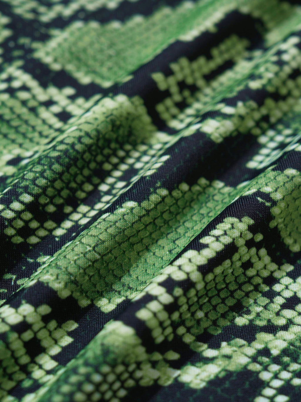 Green Snake Print Reversible Triangle Bikini Top