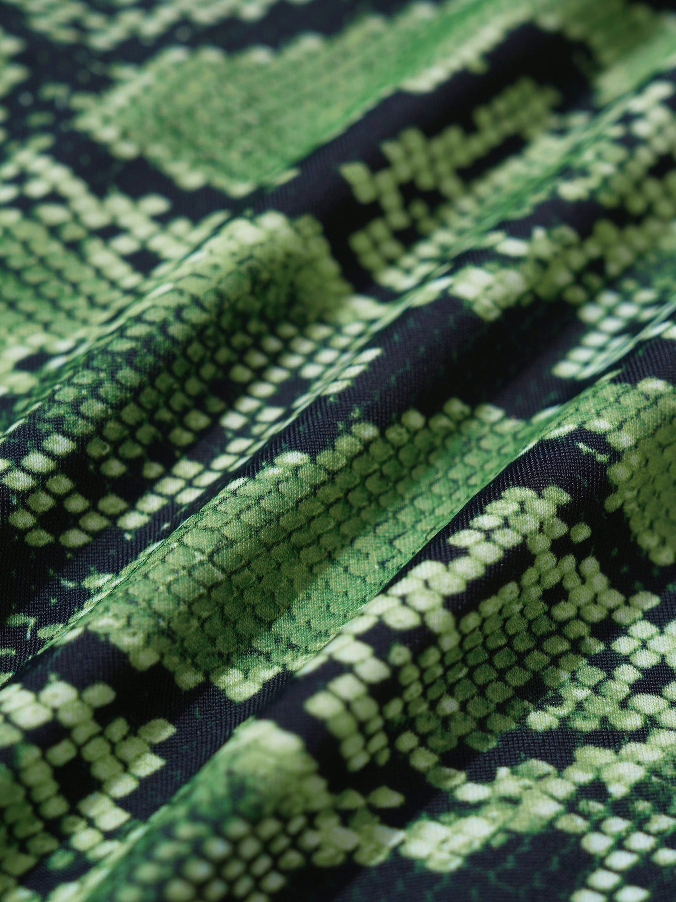 Green Snake Print Reversible Triangle Bikini Top