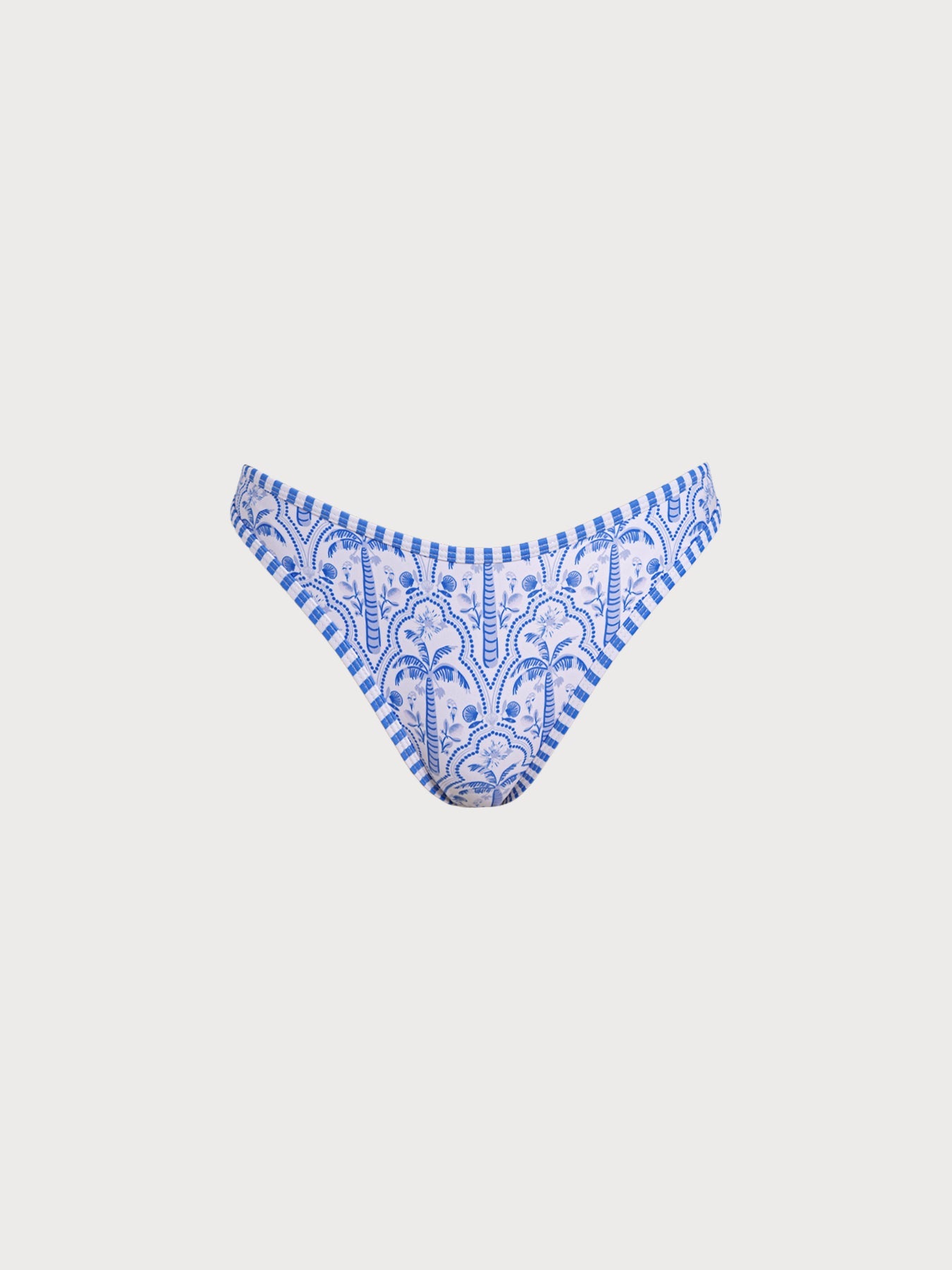 【BERLOOK X GISELLE LISBOA】Blue Print Mid-Cut Bikini Bottom