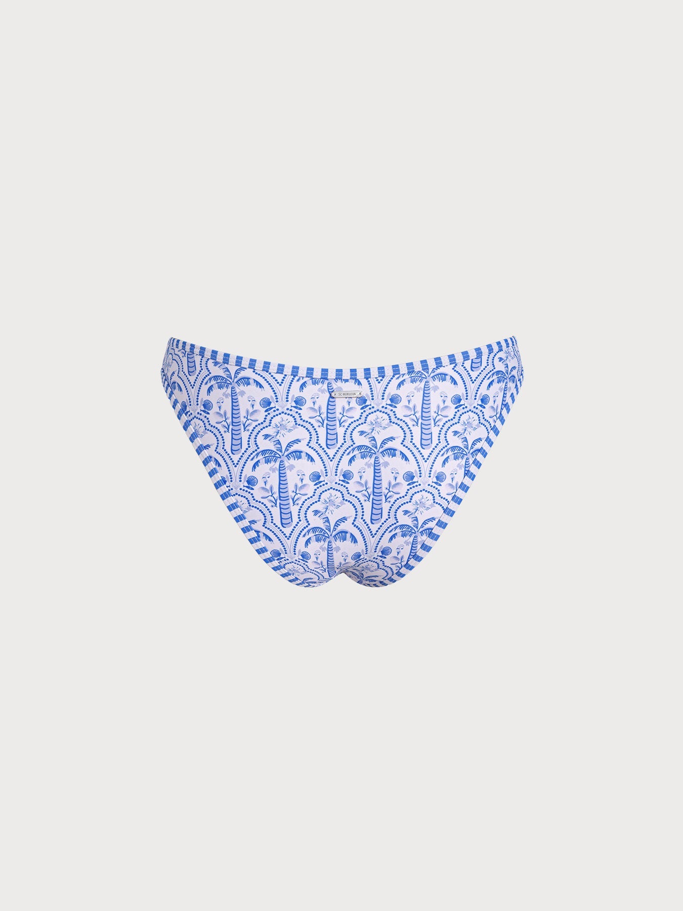 【BERLOOK X GISELLE LISBOA】Blue Print Mid-Cut Bikini Bottom