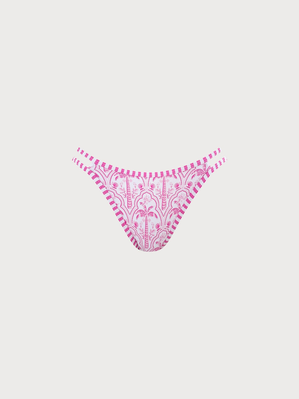 Pink Print Cutout Bikini Bottom