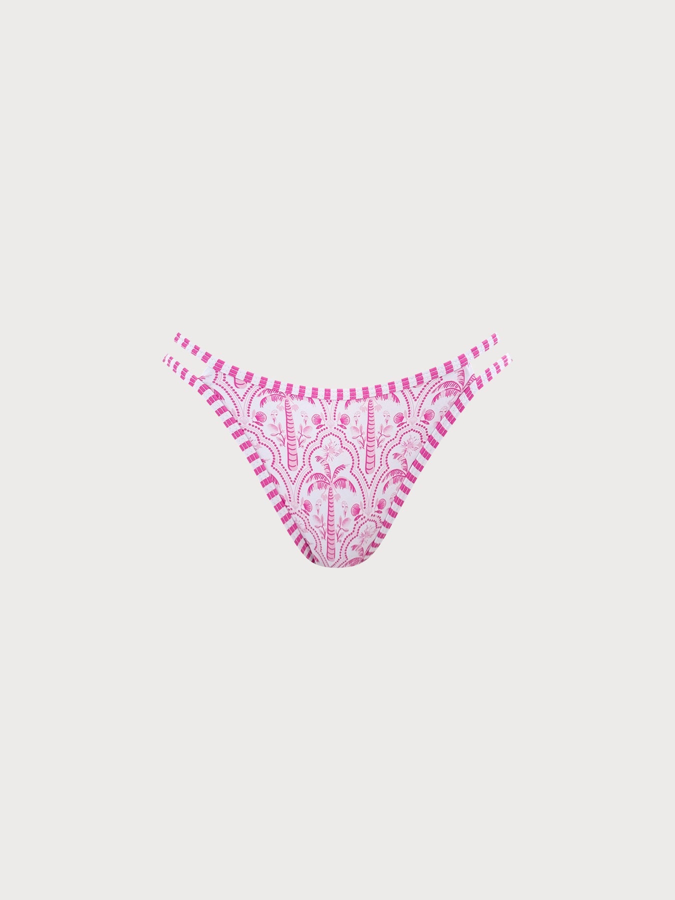 Pink Print Cutout Bikini Bottom