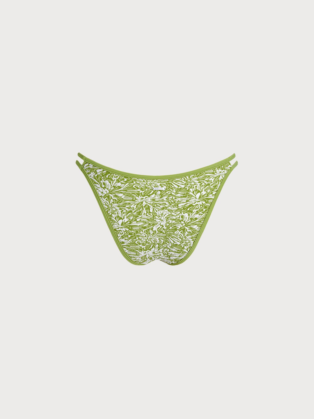 Light Green Textured Cutout Bikini Bottom