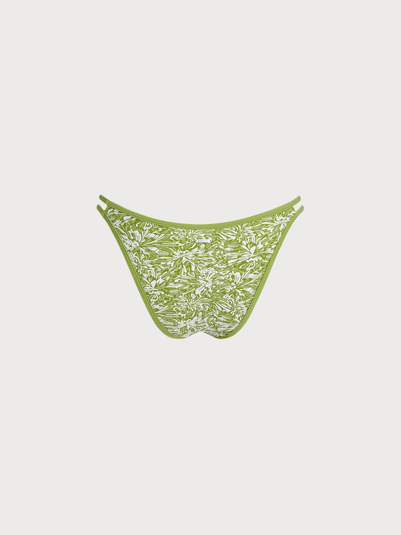 Light Green Textured Cutout Bikini Bottom