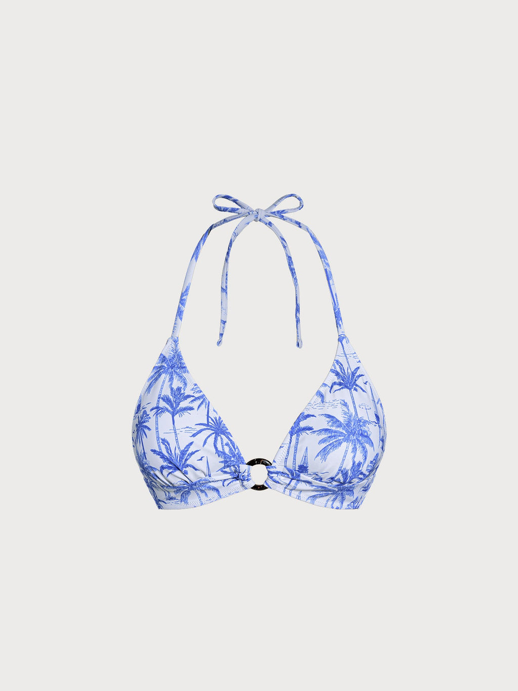 Blue Print Halter Bikini Top