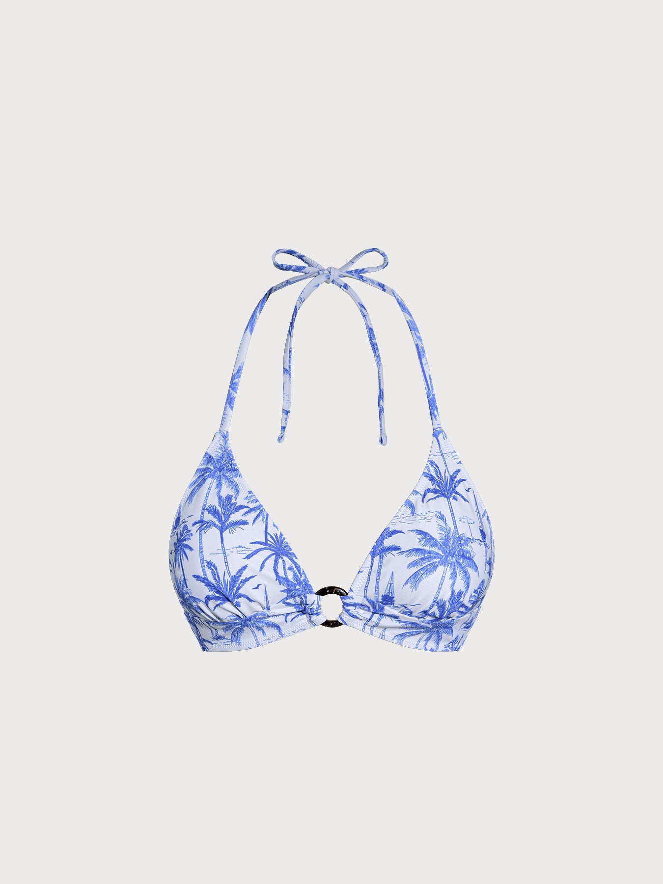 Blue Print Halter Bikini Top