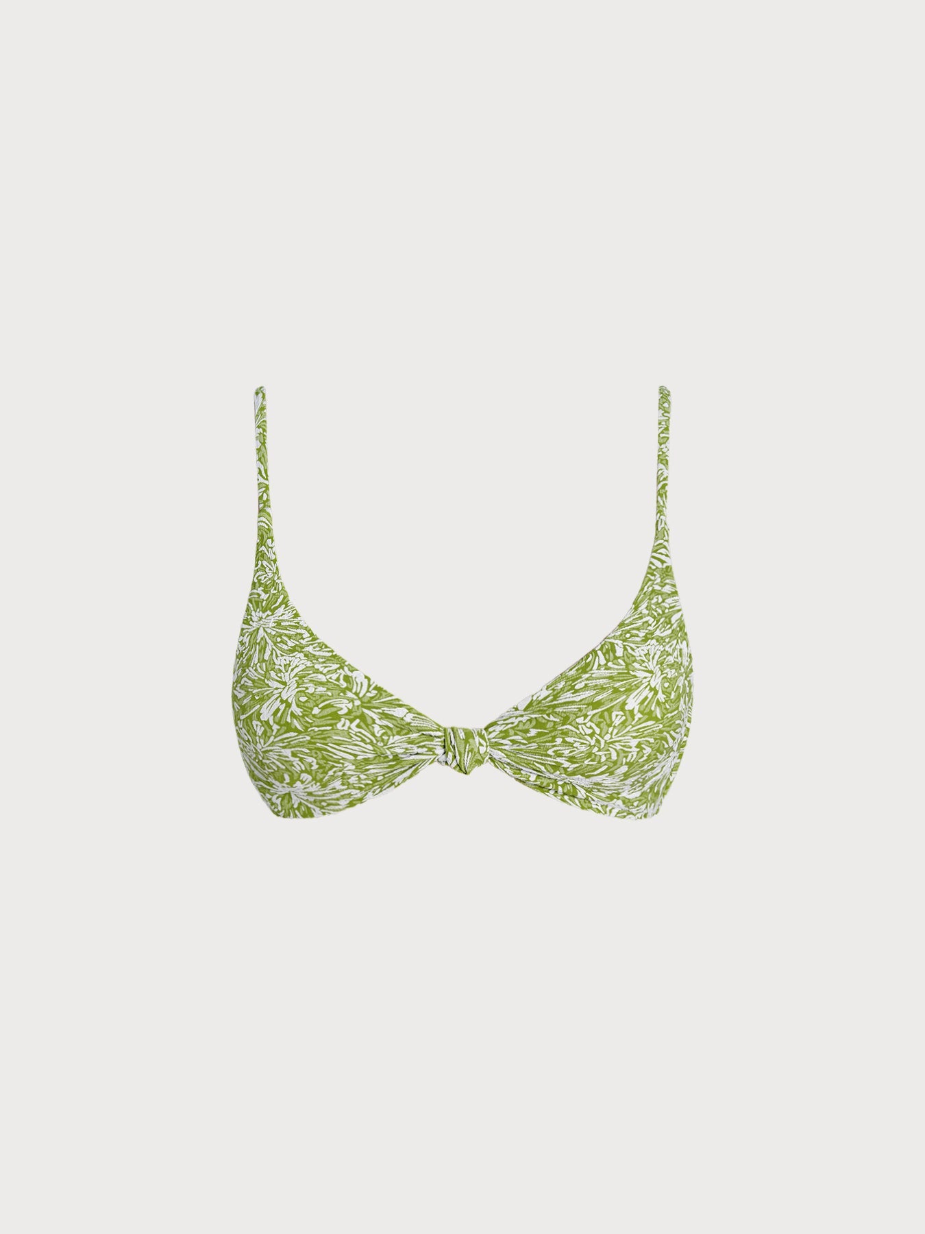 Light Green Textured X-Cross Bikini Top