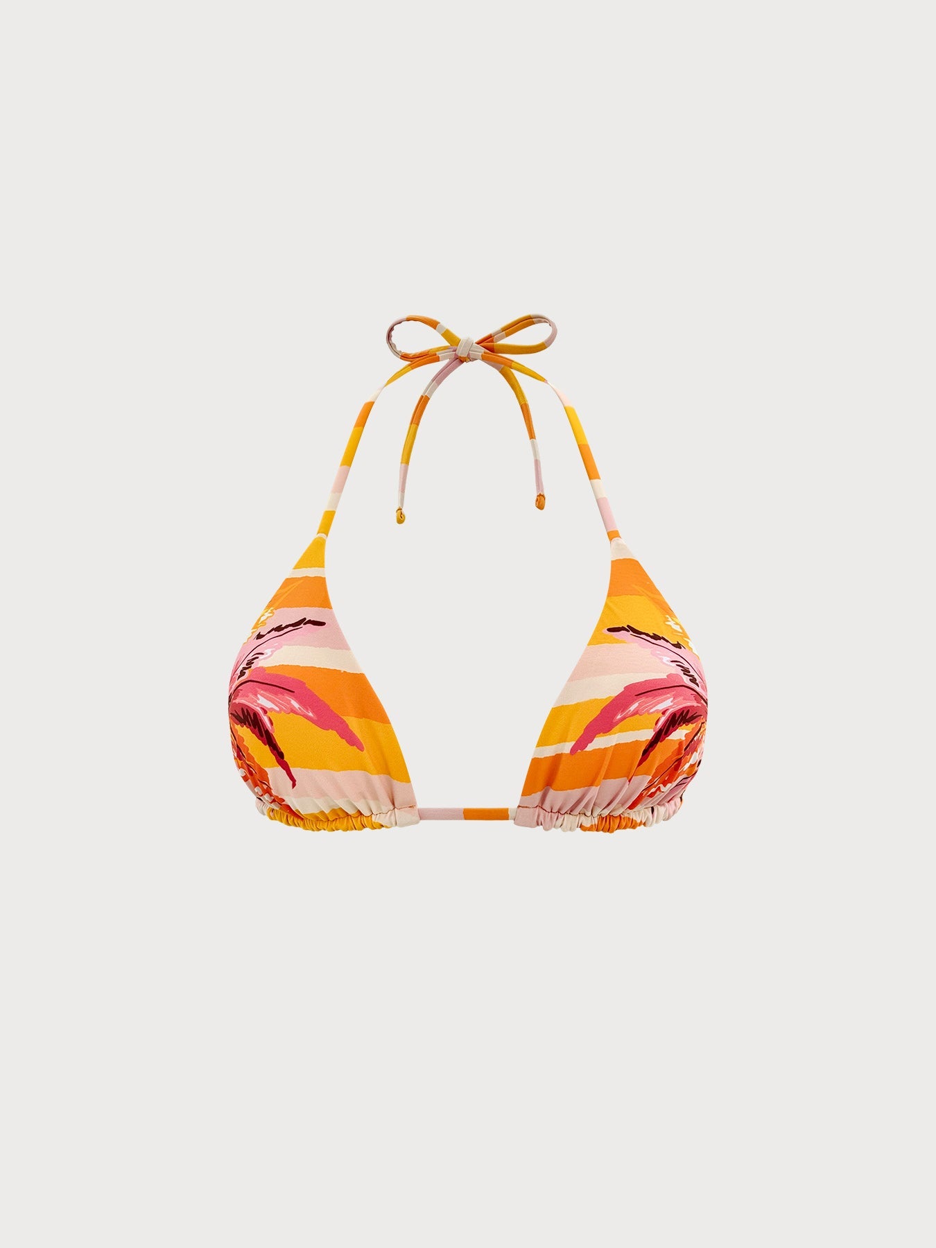 Orange Halter Reversible Triangle Bikini Top