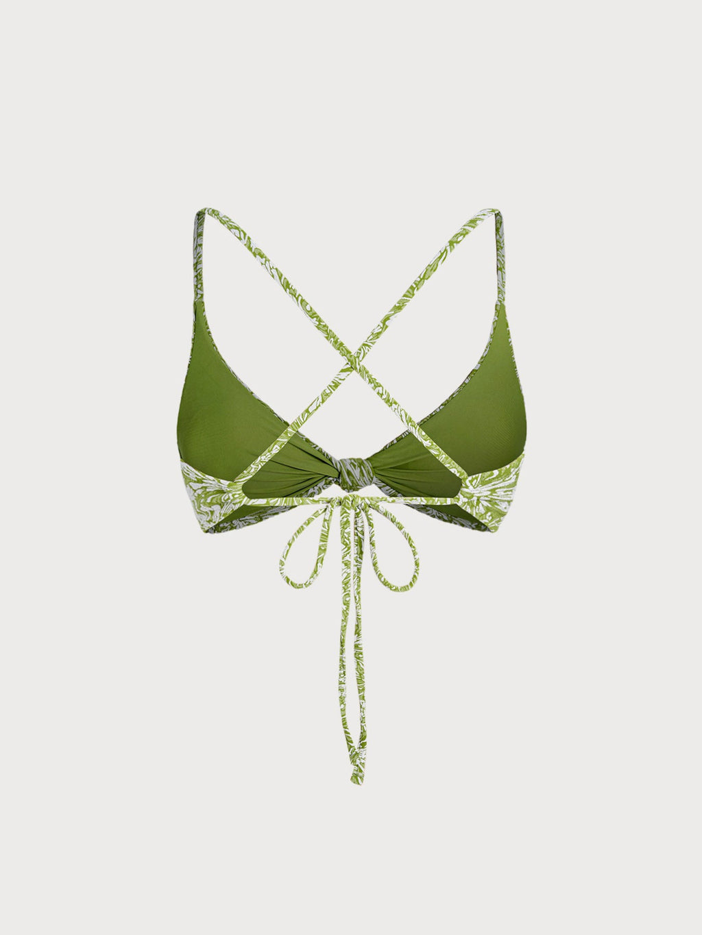 Light Green Textured X-Cross Bikini Top