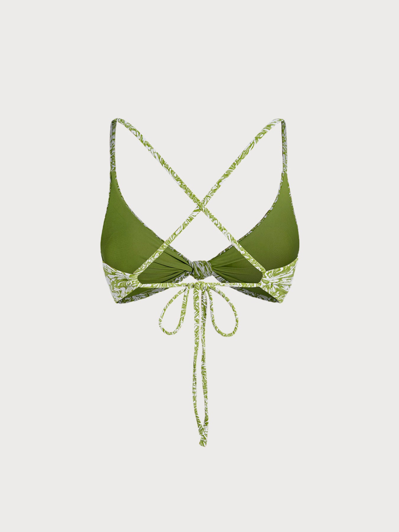 Light Green Textured X-Cross Bikini Top