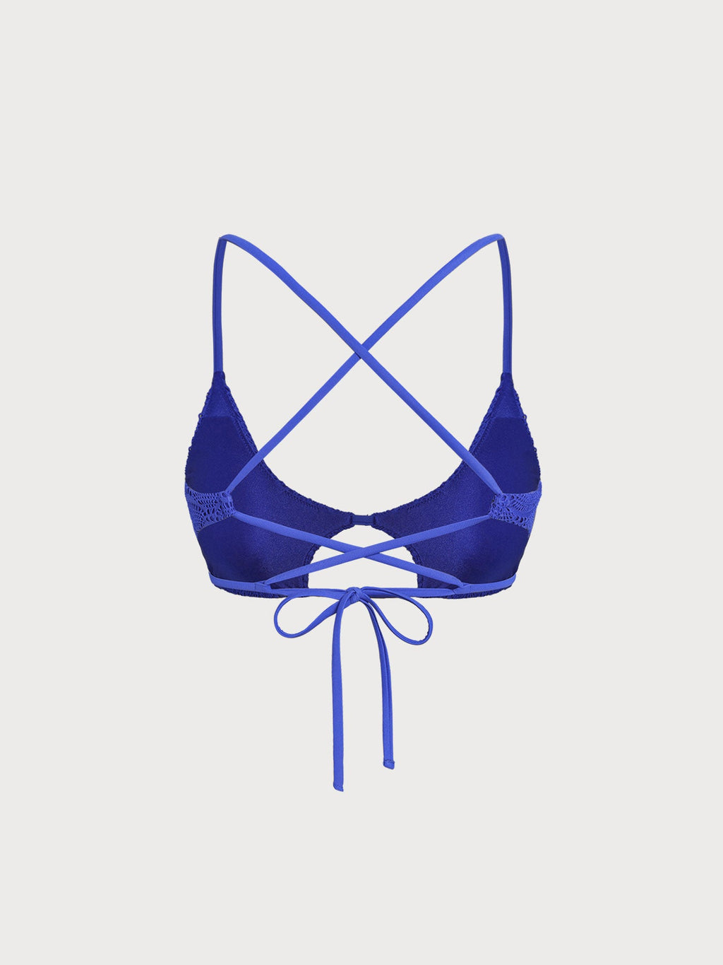Royal Blue Cut-Out X Cross Bikini Top