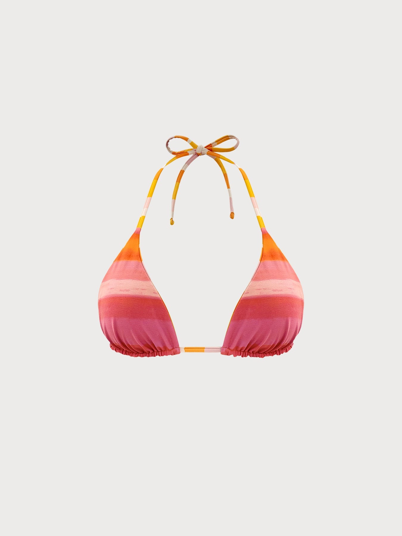 Orange Halter Reversible Triangle Bikini Top
