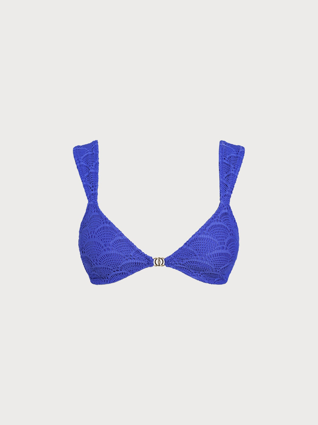 Royal Blue Gold-Accented Bikini Top