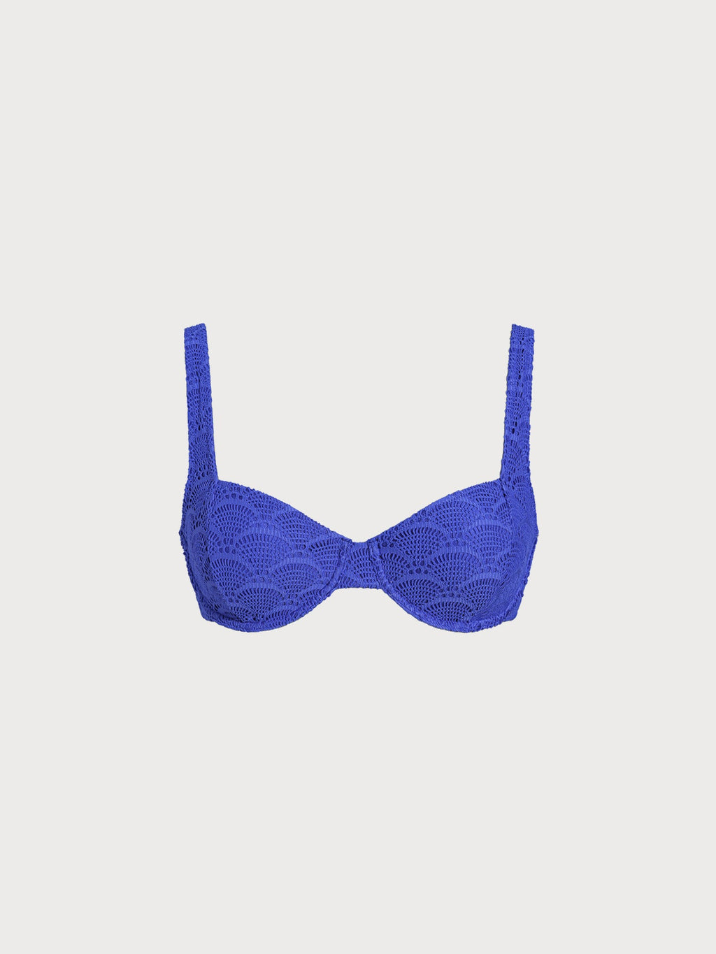 Royal Blue Textured Underwire Bikini Top