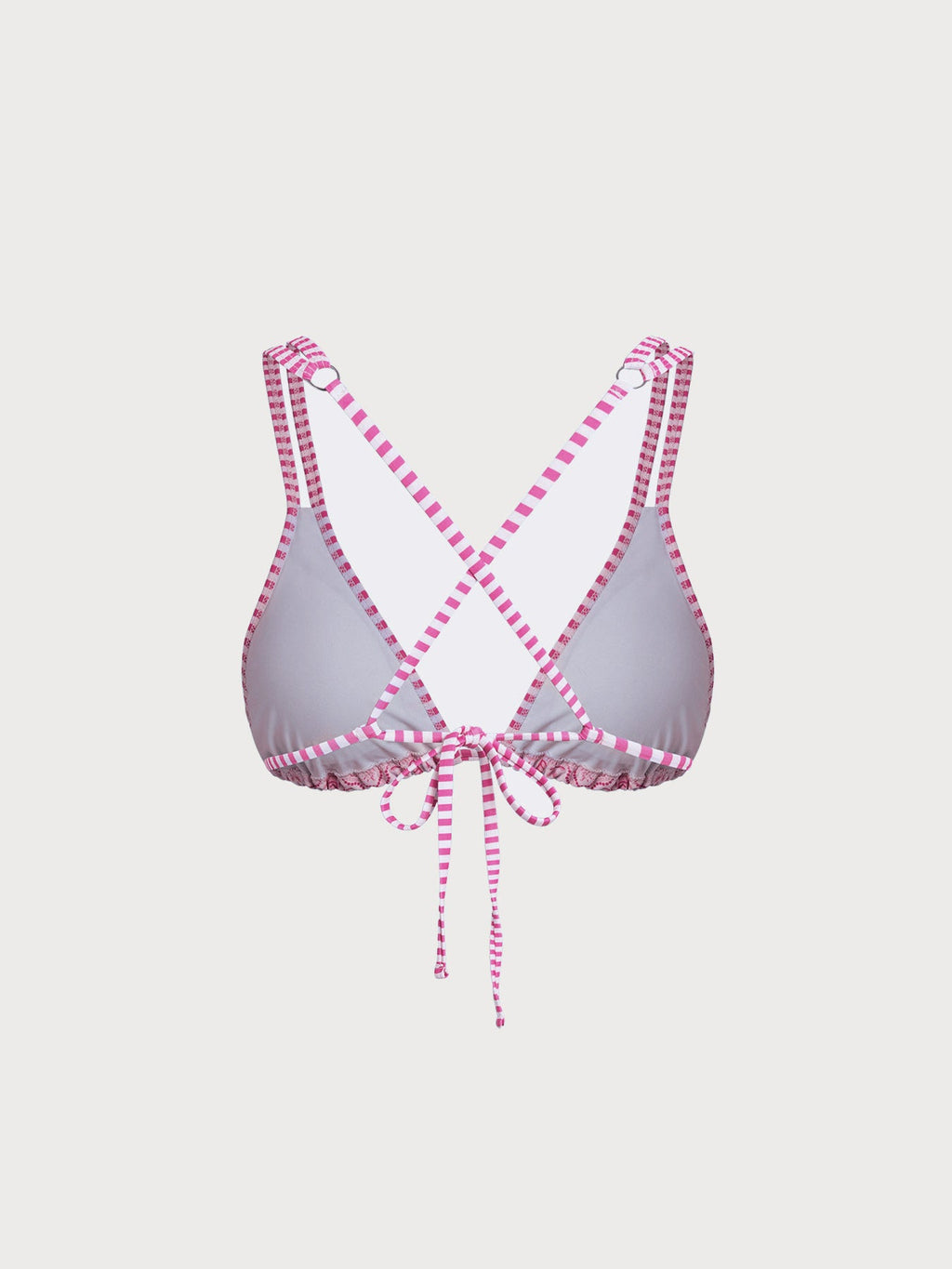 Pink Print Strappy Bikini Top