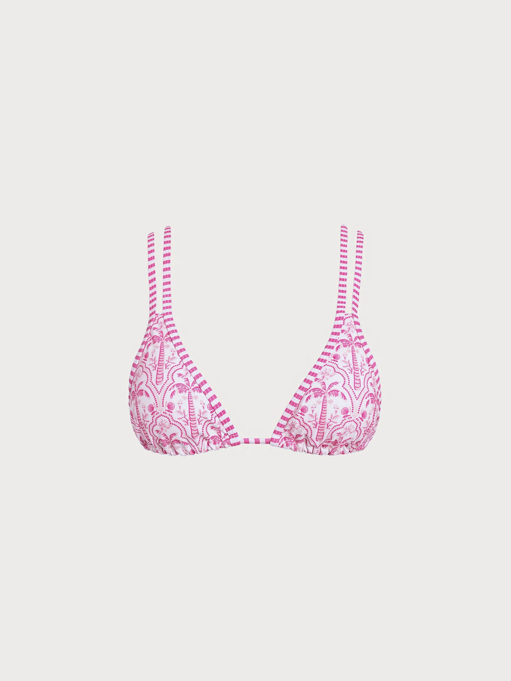 Pink Print Strappy Bikini Top