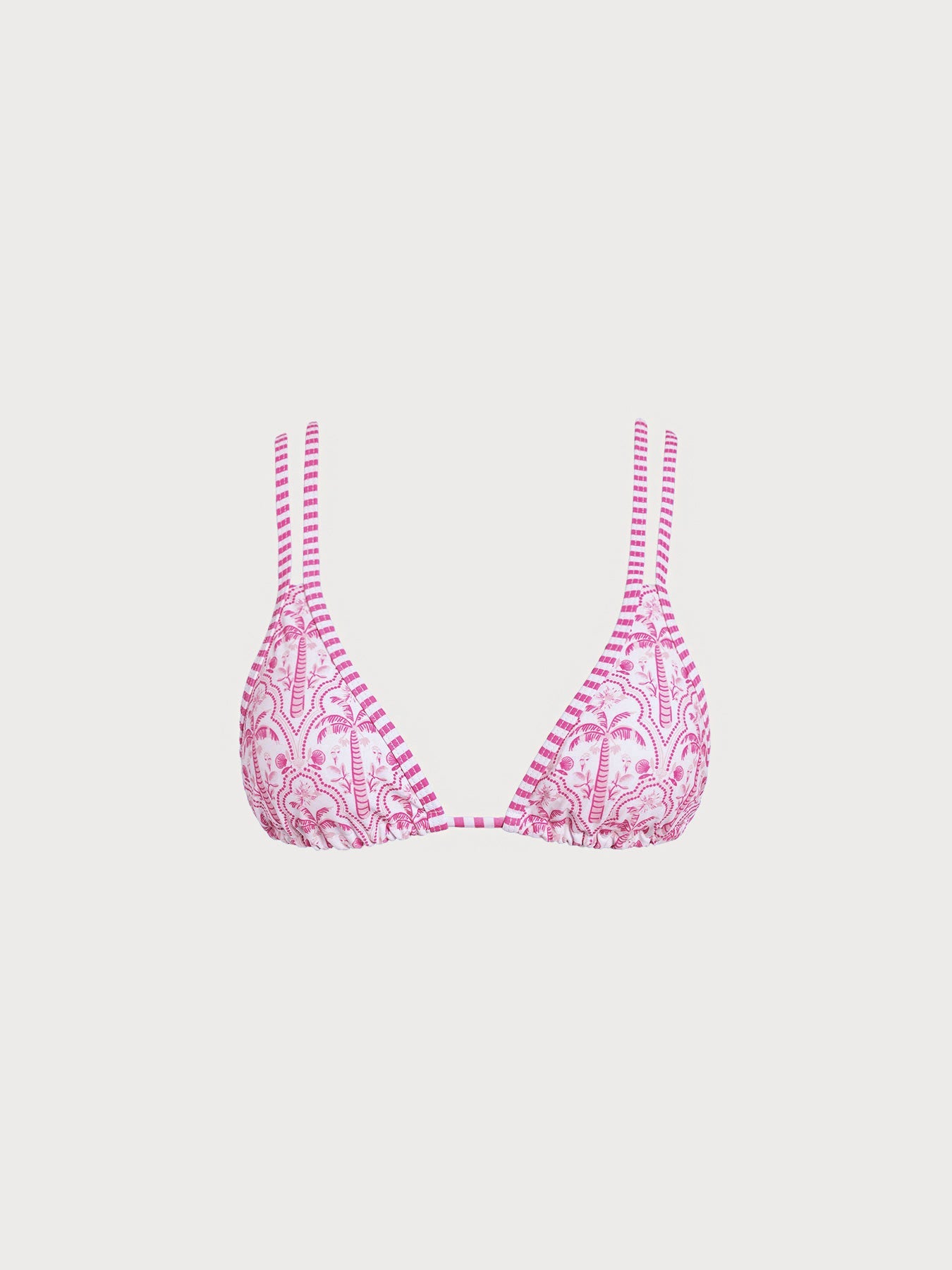 Pink Print Strappy Bikini Top