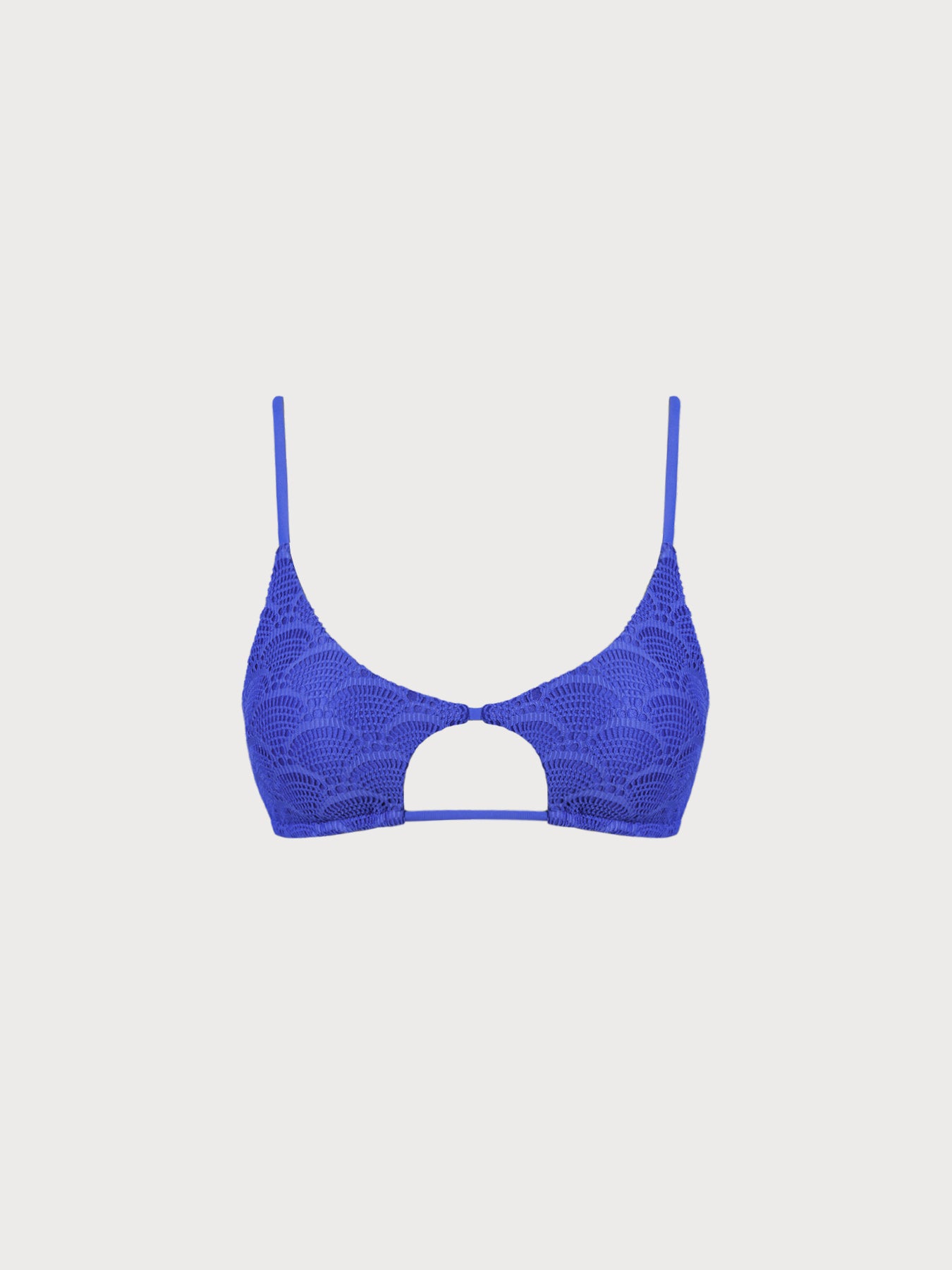 Royal Blue Cut-Out X Cross Bikini Top