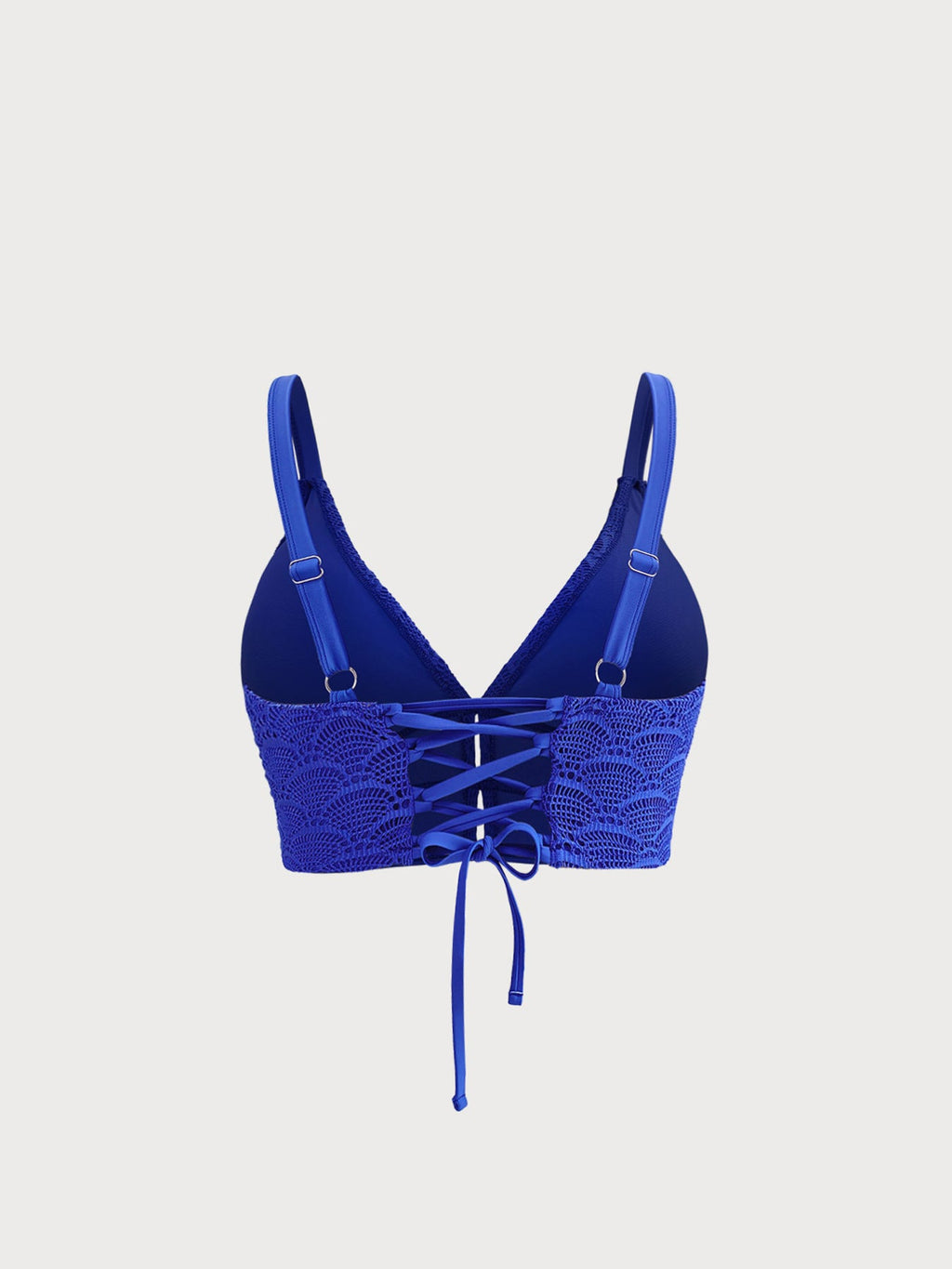 Royal Blue Crochet Lace Plus Size Tankini Top
