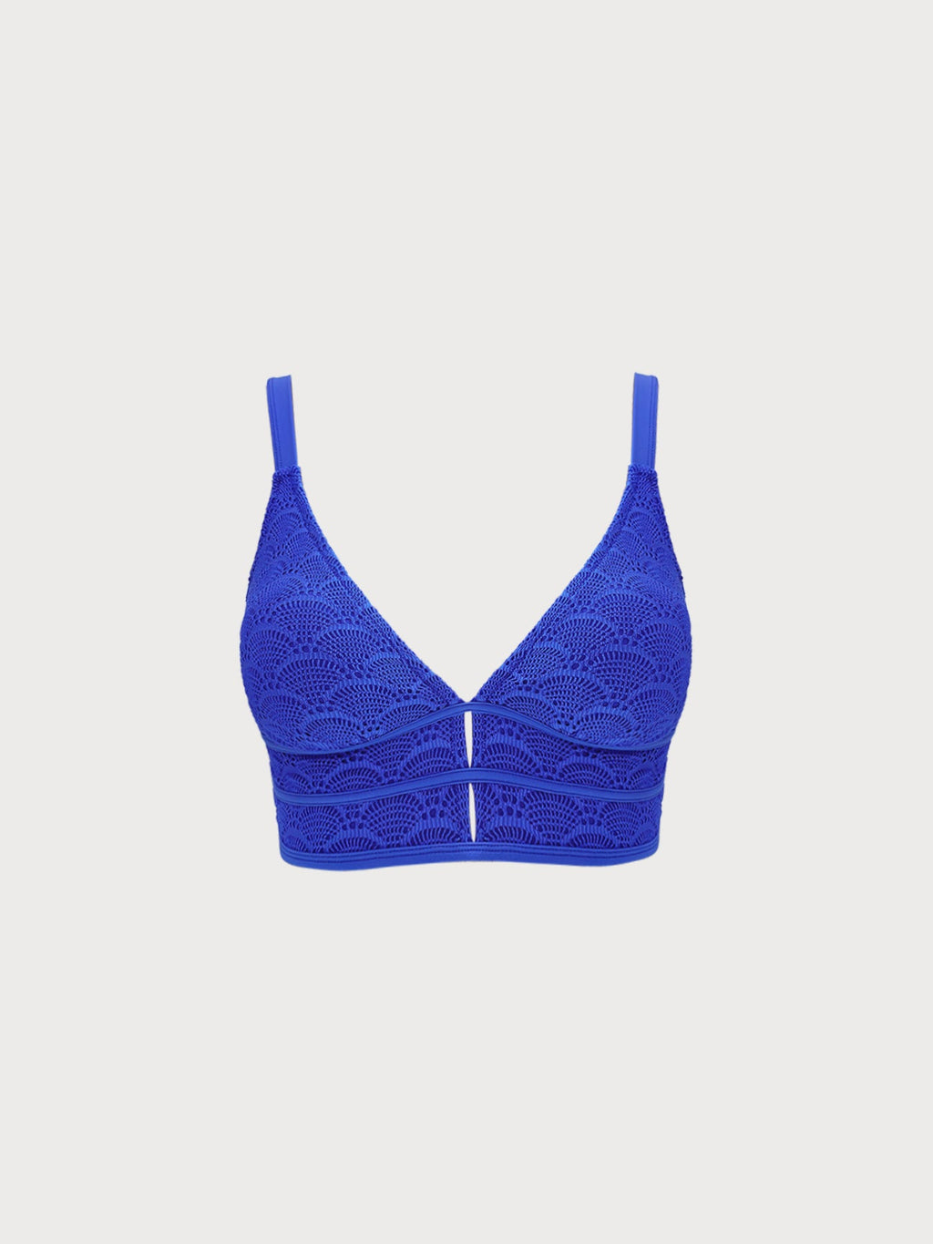 Royal Blue Crochet Lace Plus Size Tankini Top