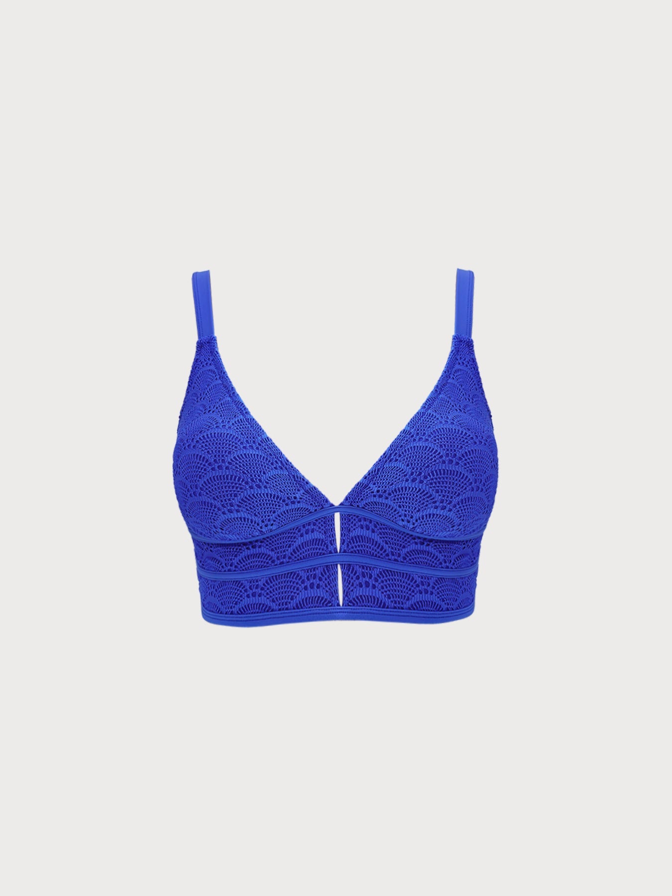 Royal Blue Crochet Lace Plus Size Tankini Top