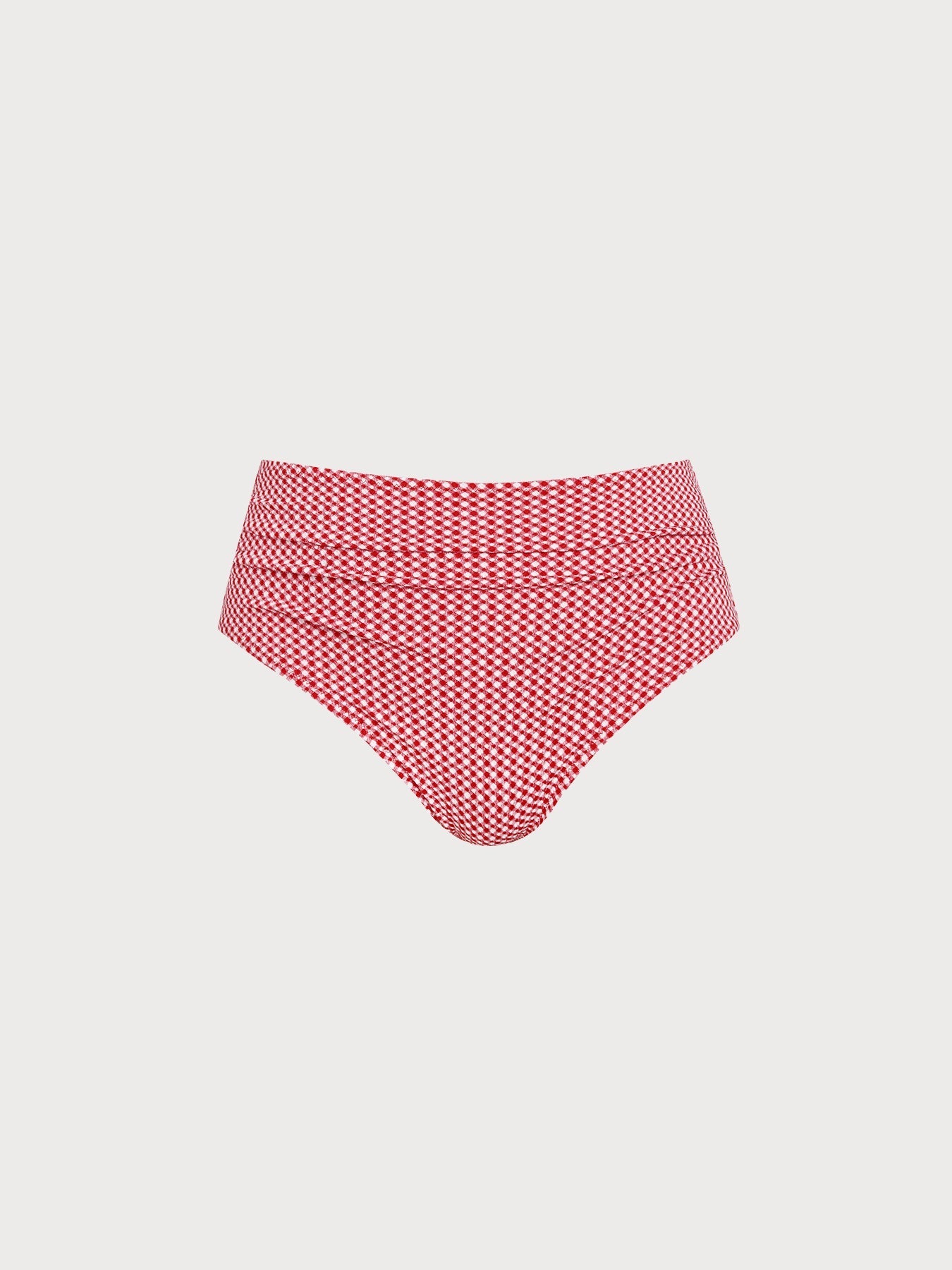Red Gingham Plus Size Bikini Bottom