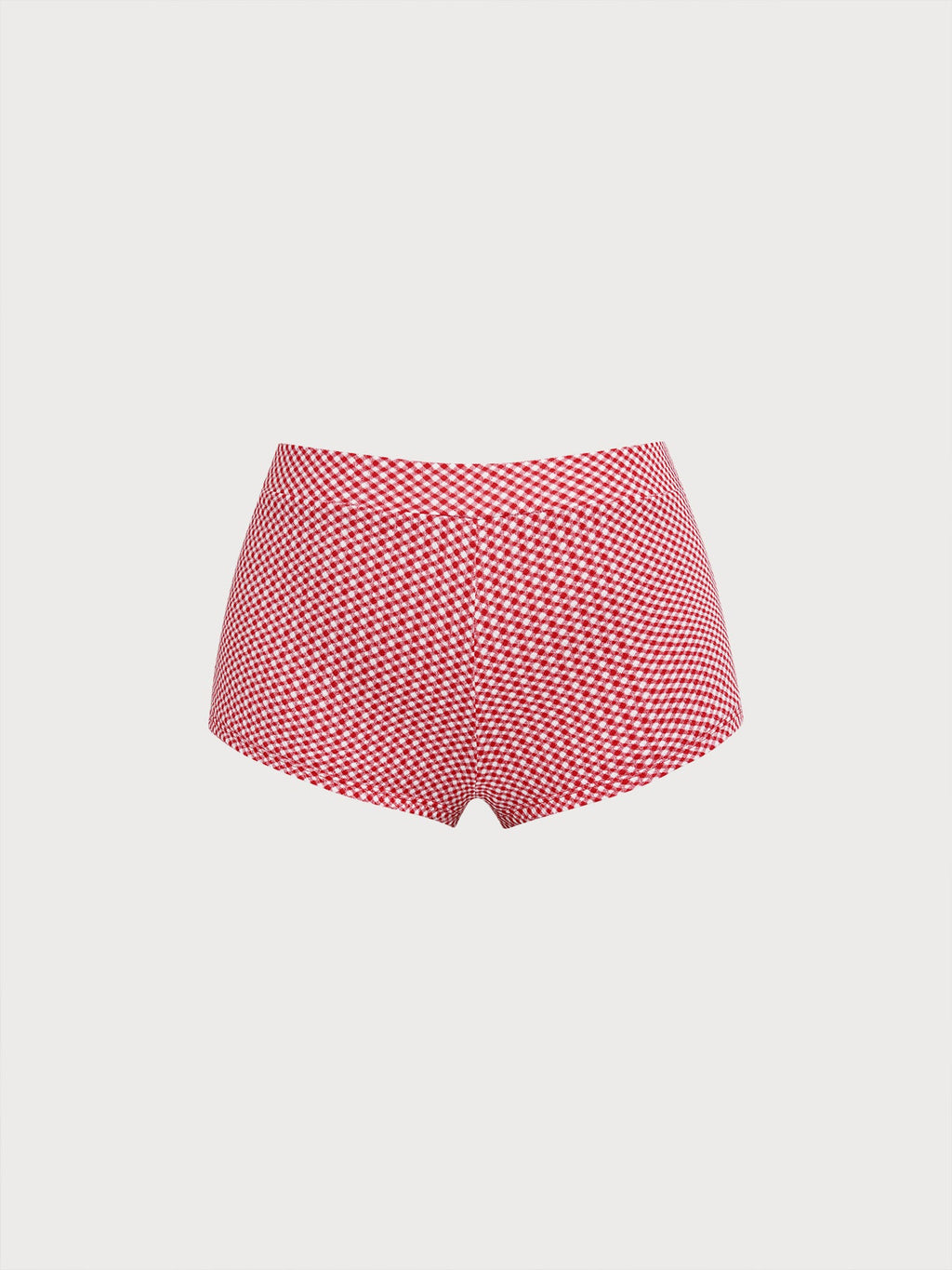 Red Gingham Plus Size Full Coverage Swim Shorts