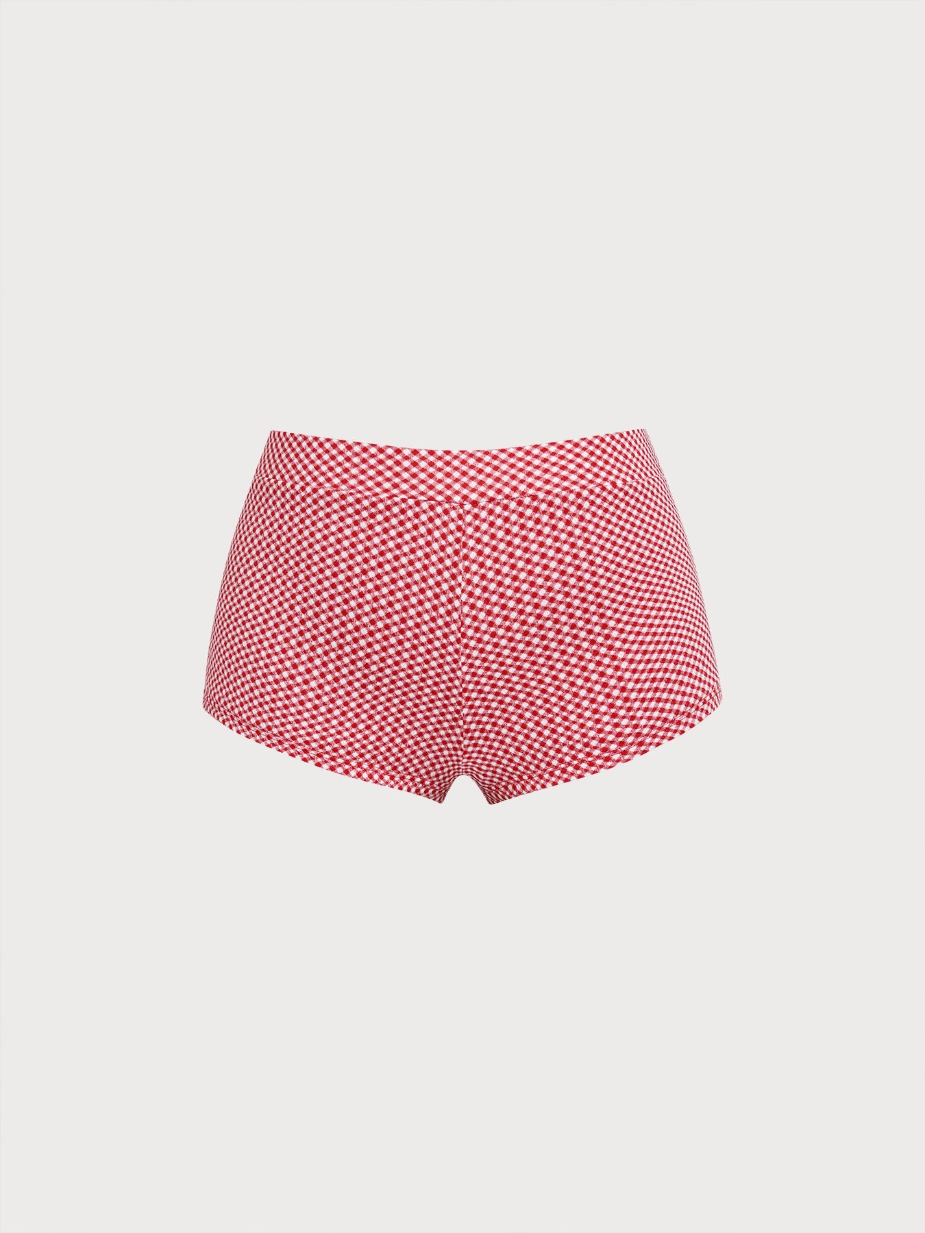 Red Gingham Plus Size Full Coverage Swim Shorts