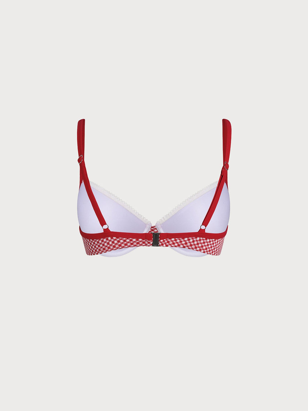 Red Gingham Underwire Plus Size Bikini Top