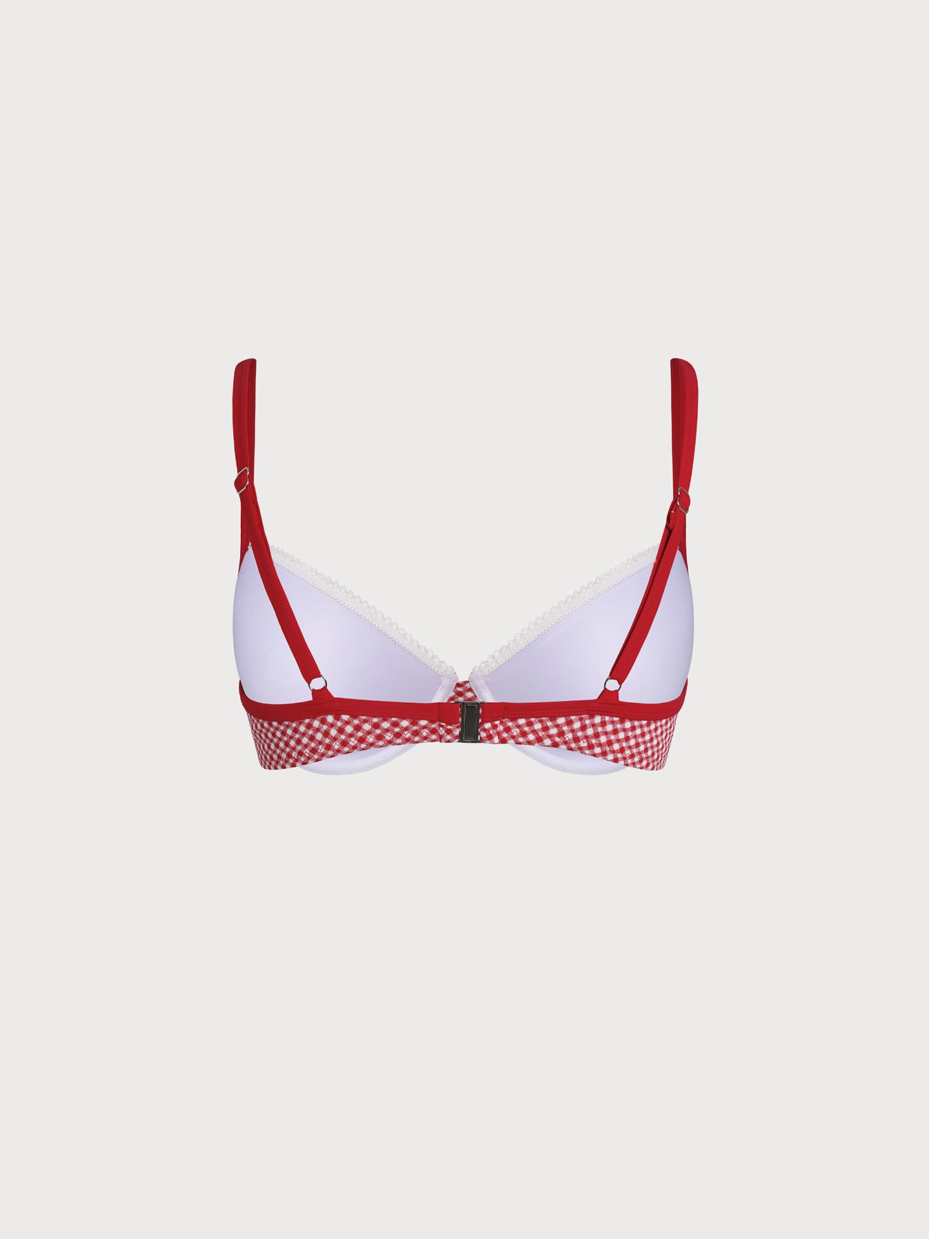Red Gingham Underwire Plus Size Bikini Top