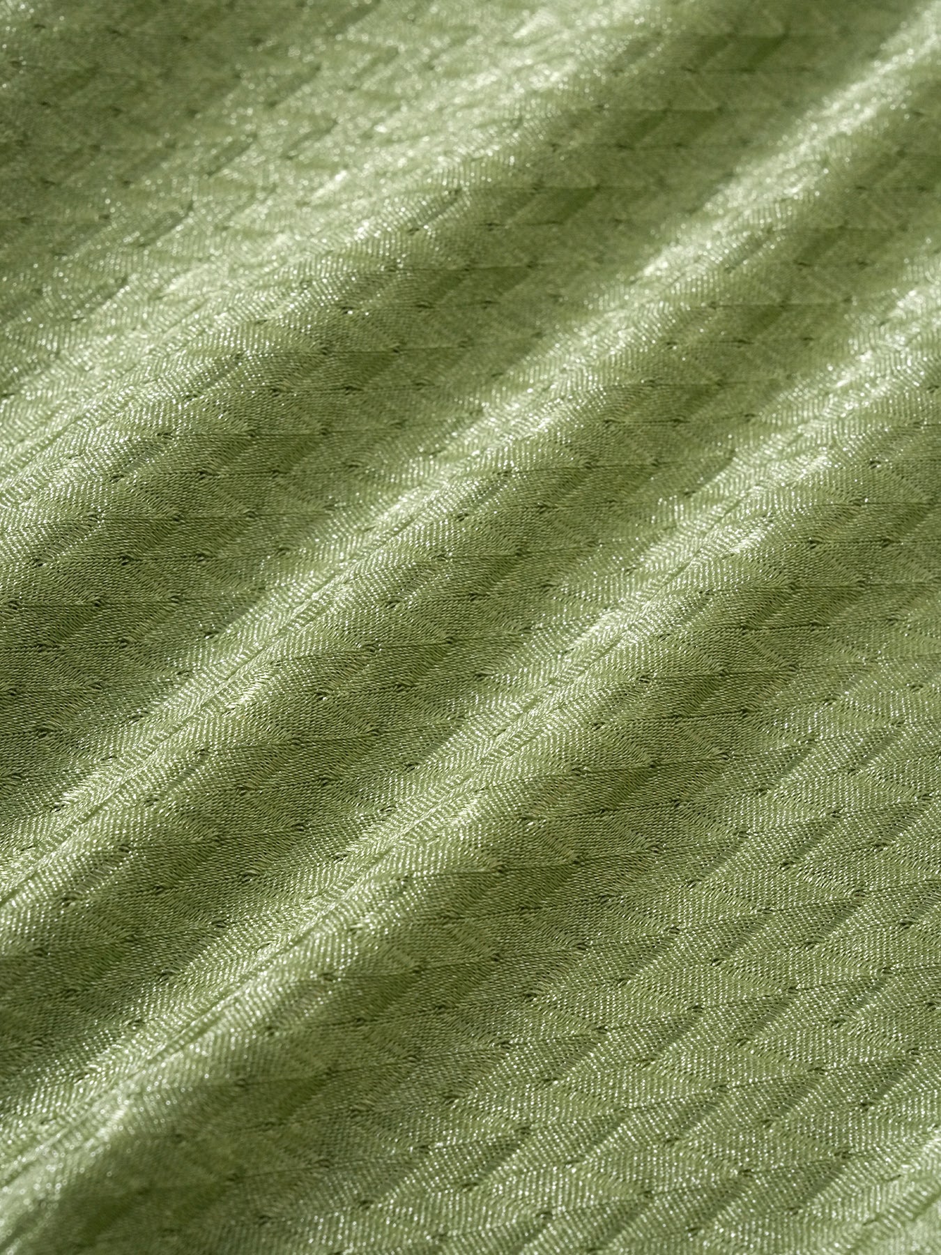 Green Textured X Cross One Piece Swimwear