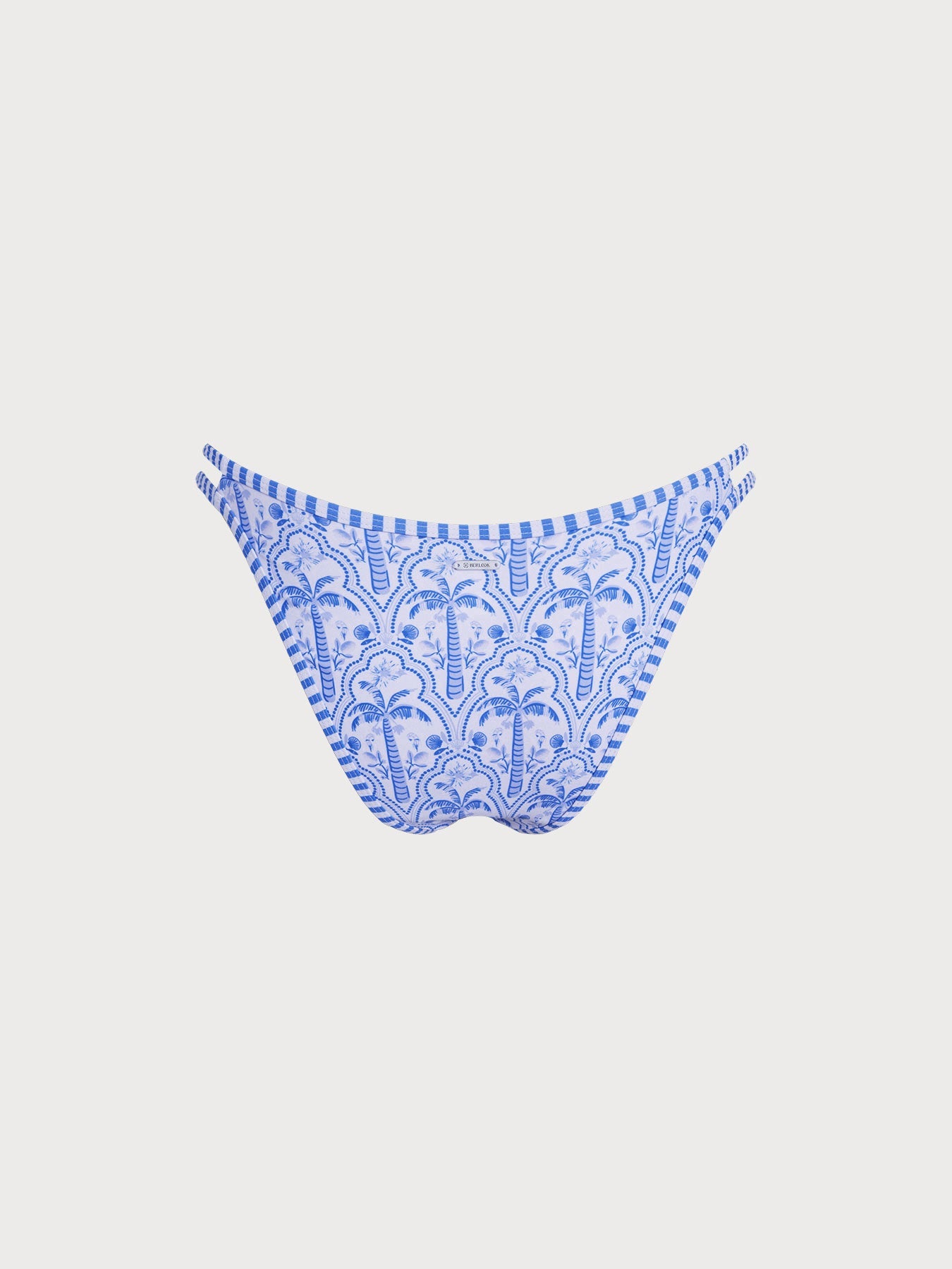 Blue Print Cutout Bikini Bottom